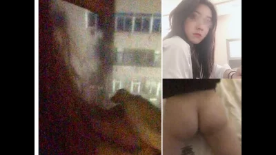 高考完的学妹穿旗袍对窗户被干